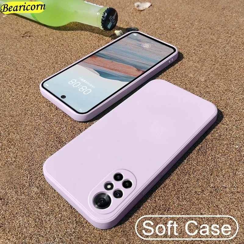 Durable Square Liquid Silicone Phone Case - TPU Protective Cover