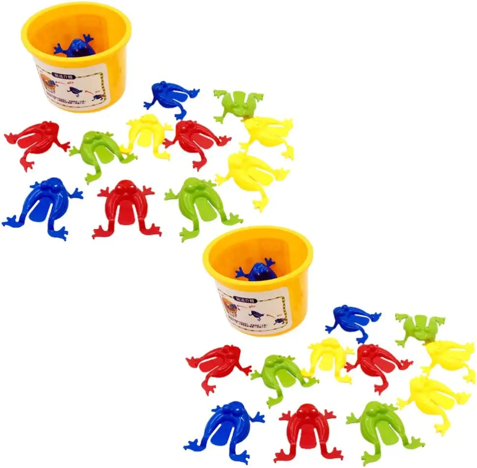 6/12/24 Jumping Frog Fidgeting Toys Mini Rainbow Plastic Jumping Frog Children Finger Training Toys Birthday Party Gift