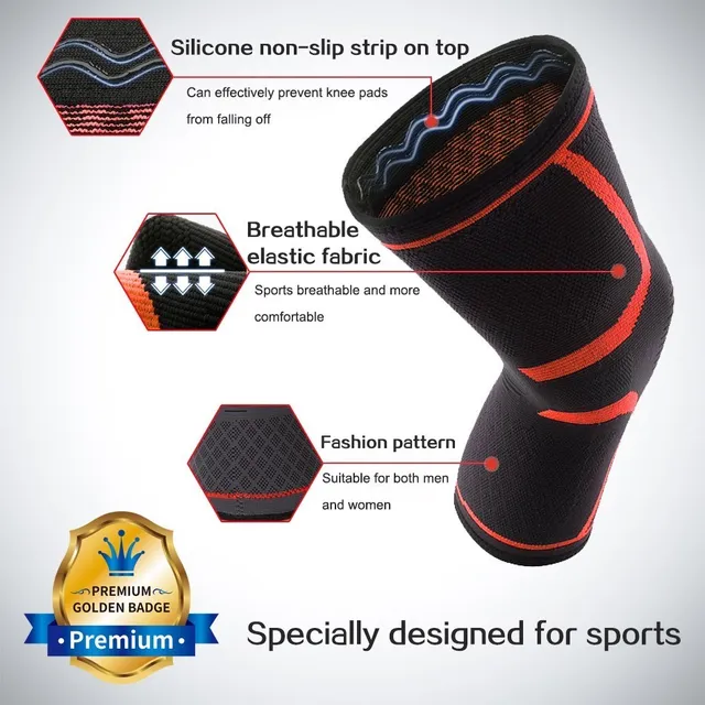 WOSWEIR-2 PCS Knee Brace Support for Arthritis Joint Nylon Sports Fitness Compression Sleeves Kneepads Running Protector 2