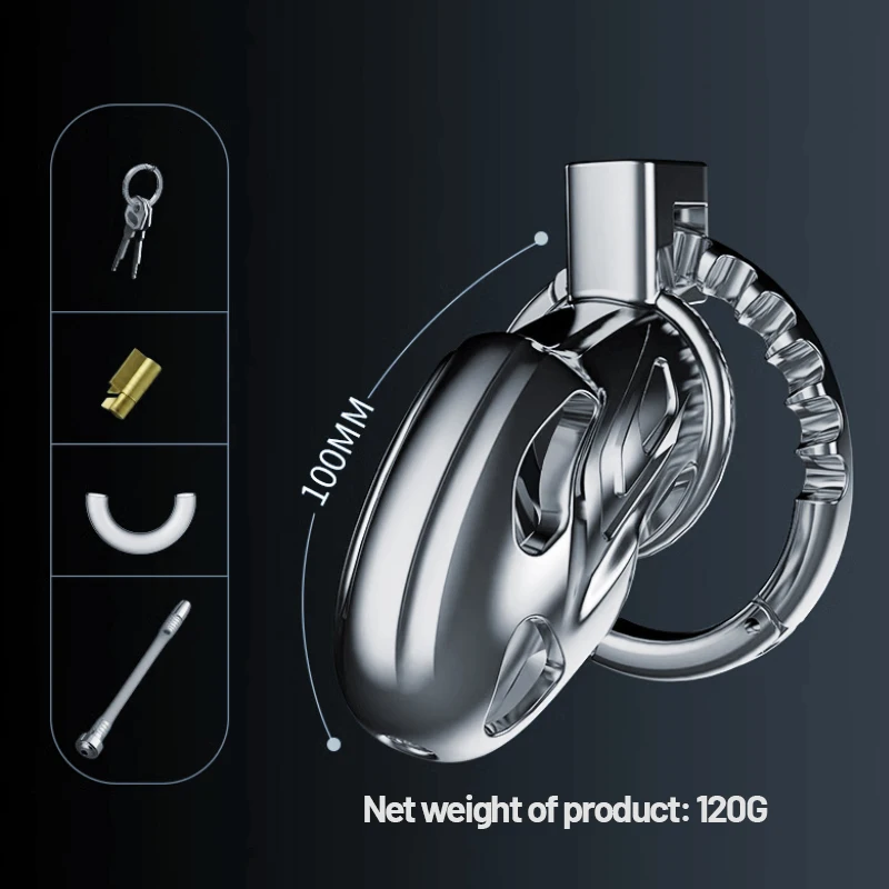 Penis Chastity Cage New Upgrade One-Piece Adjustable Snap Ring Metal Chastity Cage Men's CB Cock Cage SM Aluminum Alloy Urethra Lock Device Toy