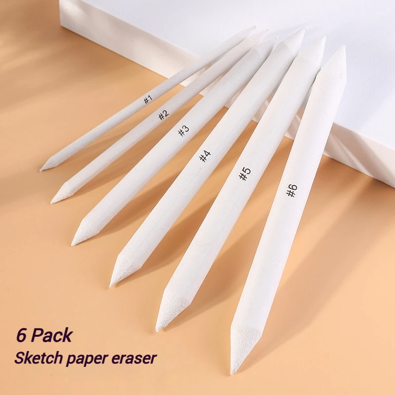 Double Headed Correction Pen, Painting, Monochromatic Painting, Monochrome Sketch, Correction Brush, 6Pcs/Set, New Paper Eraser