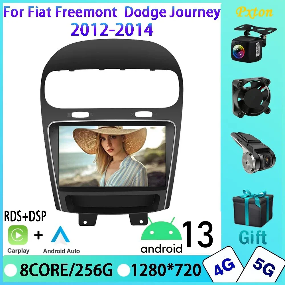 

Pxton For Fiat Freemont Dodge Journey 2012-2014 8+256G Android 13 Stereo DVD Multimedia Carplay Player GPS Navigation DSP 9“inch
