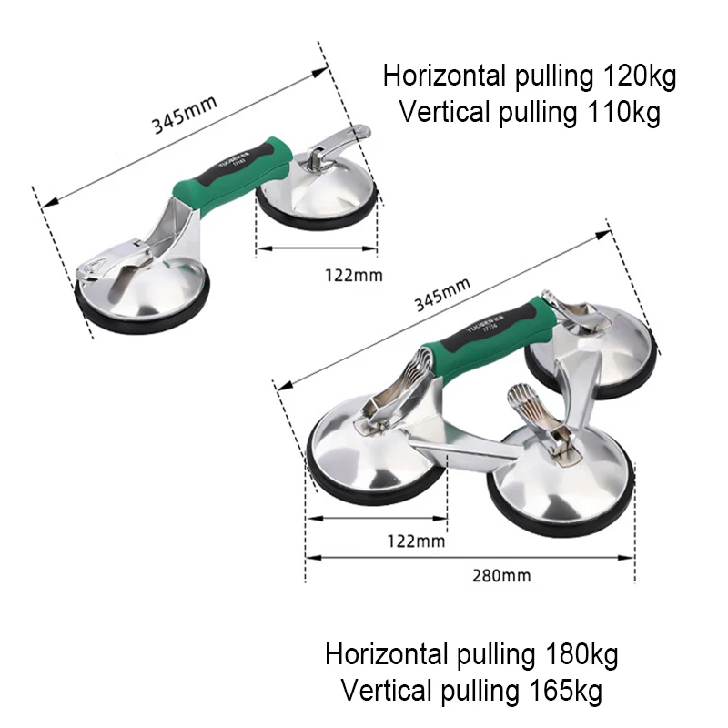 Ventosa Per Piastrelle VEVOR - 2 Pezzi, 119 Mm, Portata 150 Kg, Maniglia In Lega, Per Vetro, Metallo, Legno - Foto 6