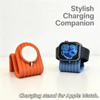 Station de charge pour Apple Watch au design minimaliste ondulé, compatible avec les séries Apple Watch 11/10/9/8/7/6/5/4/SE 1