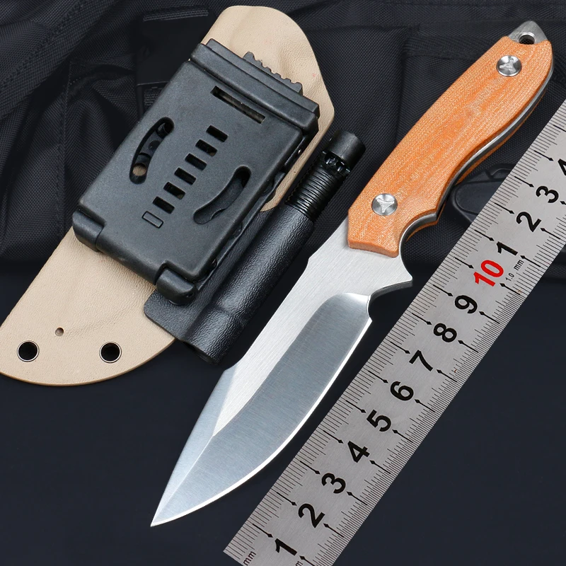 

Outdoor Combat Hunting Fixed Blade Knife Tactical 5CR13MOV Steel Survival Tools Vegetable Meat Cleaver Kitchen Knives EDC