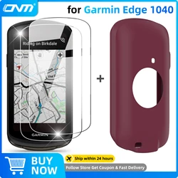 Silicone Case & Tempered Glass Screen Protector Kit for Cycling GPS Assistants (Wine red)