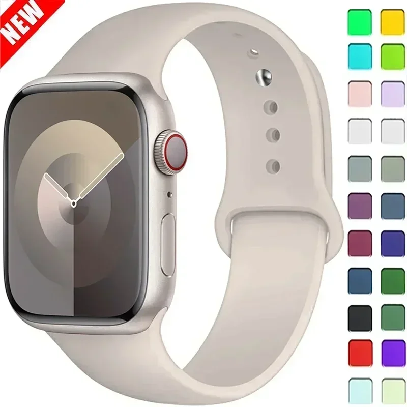 애플 워치 밴드용 실리콘 스트랩, 스포츠 팔찌, 아이워치 시리즈 9, 8, 7, SE, 6, 5, 4, 울트라 2, 한국, 44, 40mm, 45mm, 41mm, 49mm, 42mm, 38mm 