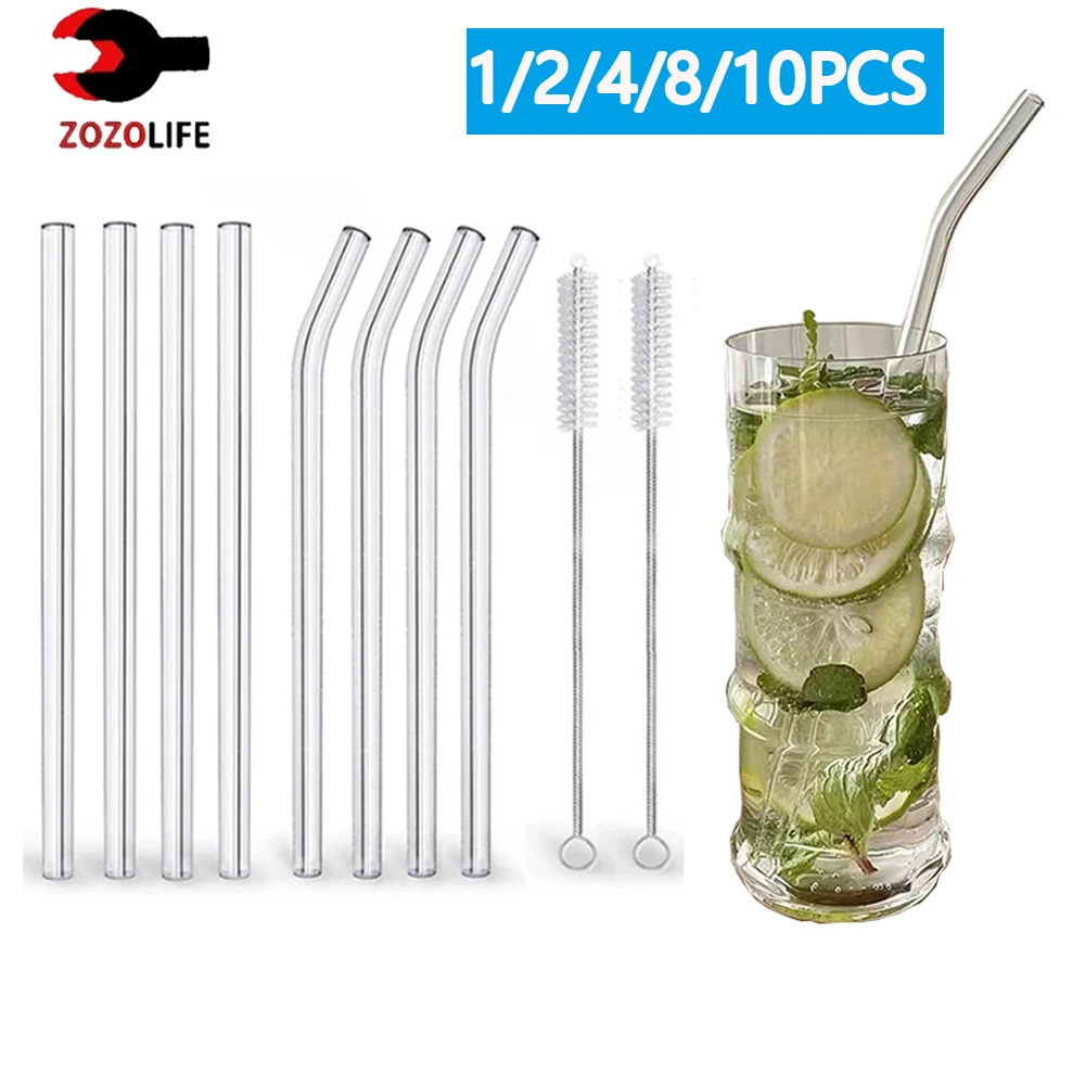 Colorful Glass Straws Reusable Drinking Straw Eco-friendly High  Borosilicate Glass Straw Glass Tube Party Favors Bar Drinkware - AliExpress