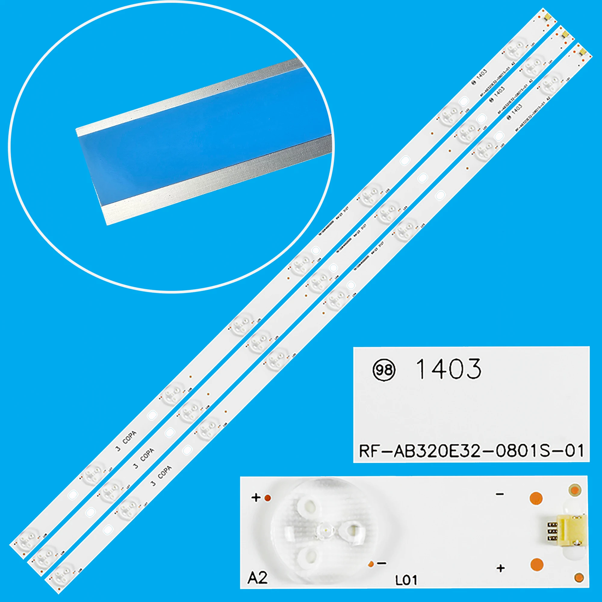 

10 Комплект светодиодной ленты подсветки BBK 32LEM -1003/T2C RF-AB320E32-0801S-01 A2 для LED32TC2300E M320X13-E4-H T320XVN02.0