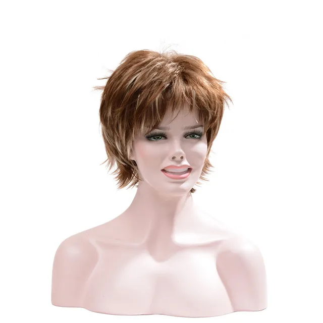European and American Fashion Natural Short Mixed Color Wigs
