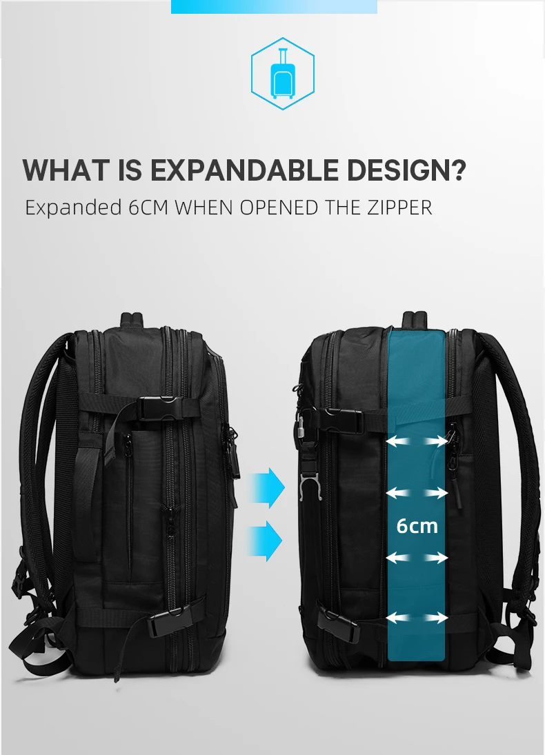 Large Capacity Travel Backpack for Men with Laptop Compartment