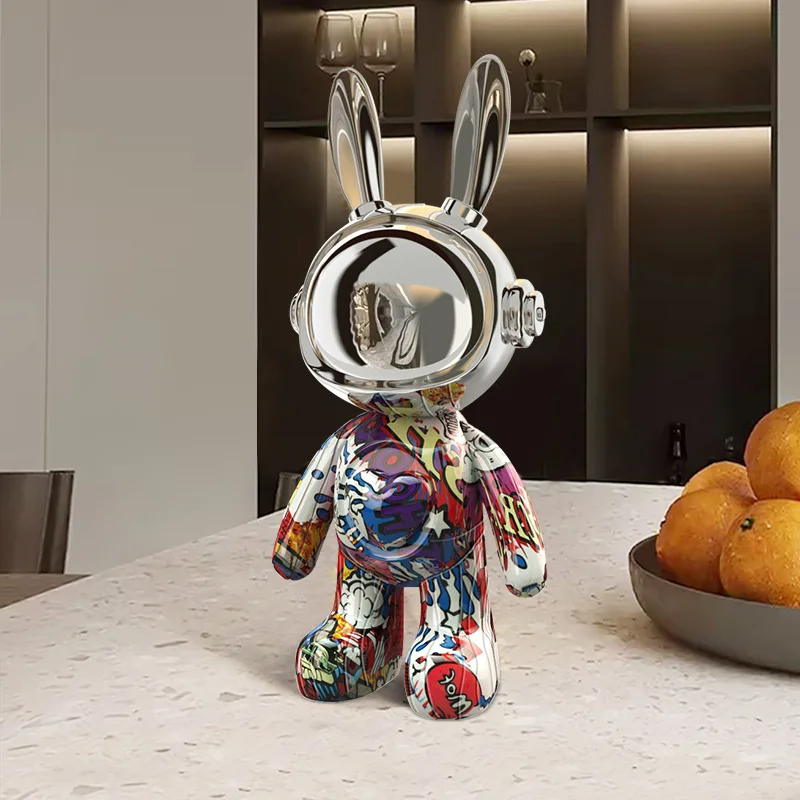 Love Rabbit Series Decoration 30CM Jewelry, Living Room Wine Cabinet Decoration, Deluxe Office Table Resin Decoration