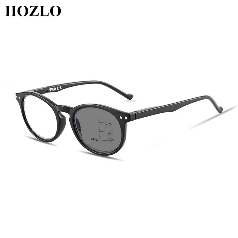 

Fashion Women Retro Rivets TR Progressive Photochromic Reading Glasses Men Look Near Far Hyperopia Spectacles Sunglasses Shades