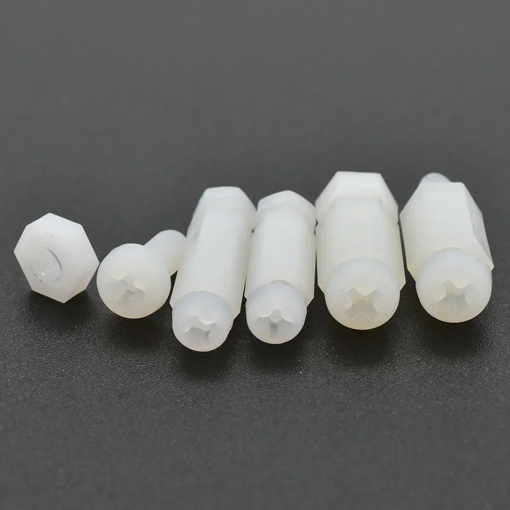 Description Picture 6 of itemM2 M3 M4 M5 M6 White Hex Nylon Standoffs Motherboard Board Rack Mount Stud Spacing Screw Nut Column Set PCB Support Pillars Bolt