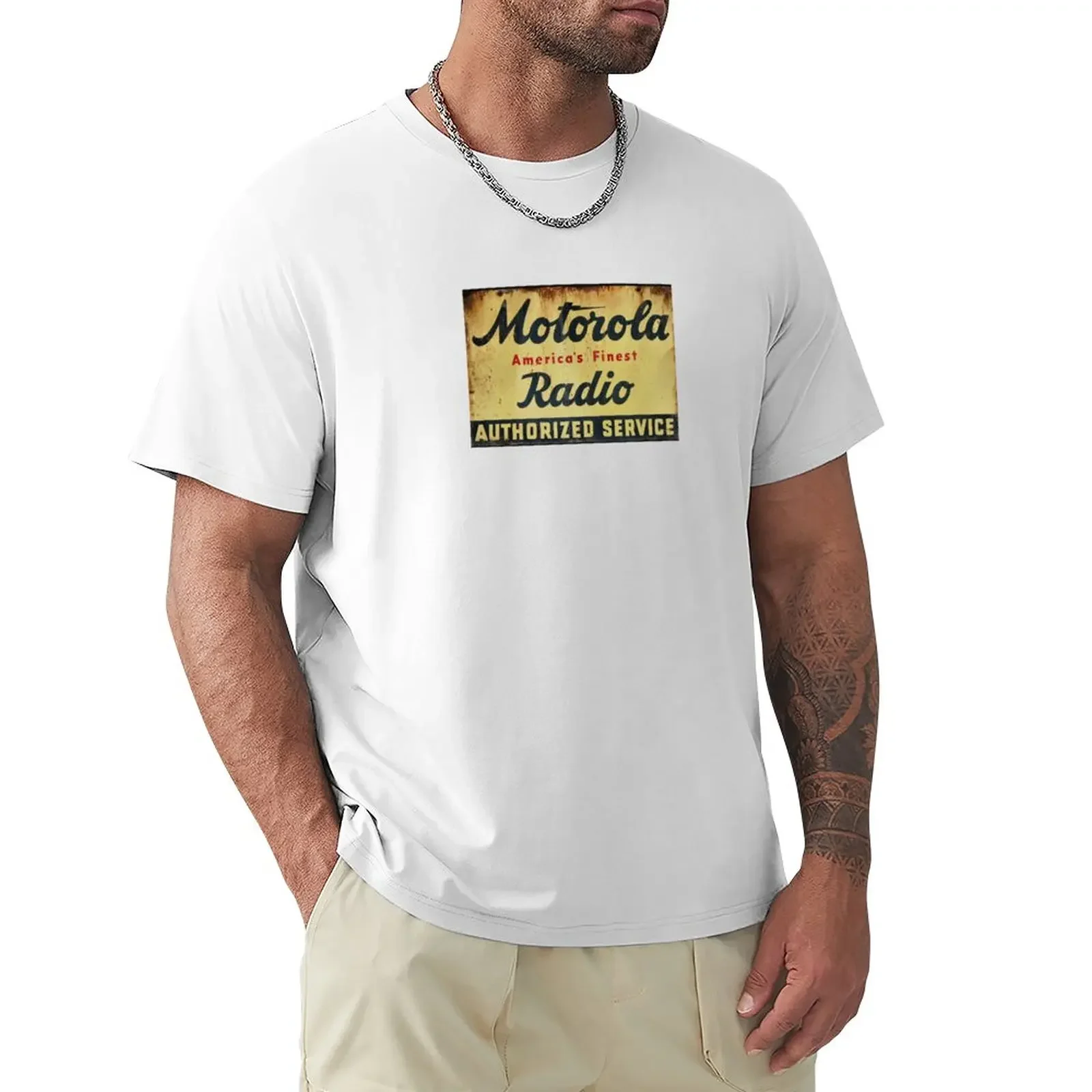 

Motorola - Classic Radio ad T-Shirt tops summer top heavyweights mens tall t shirts