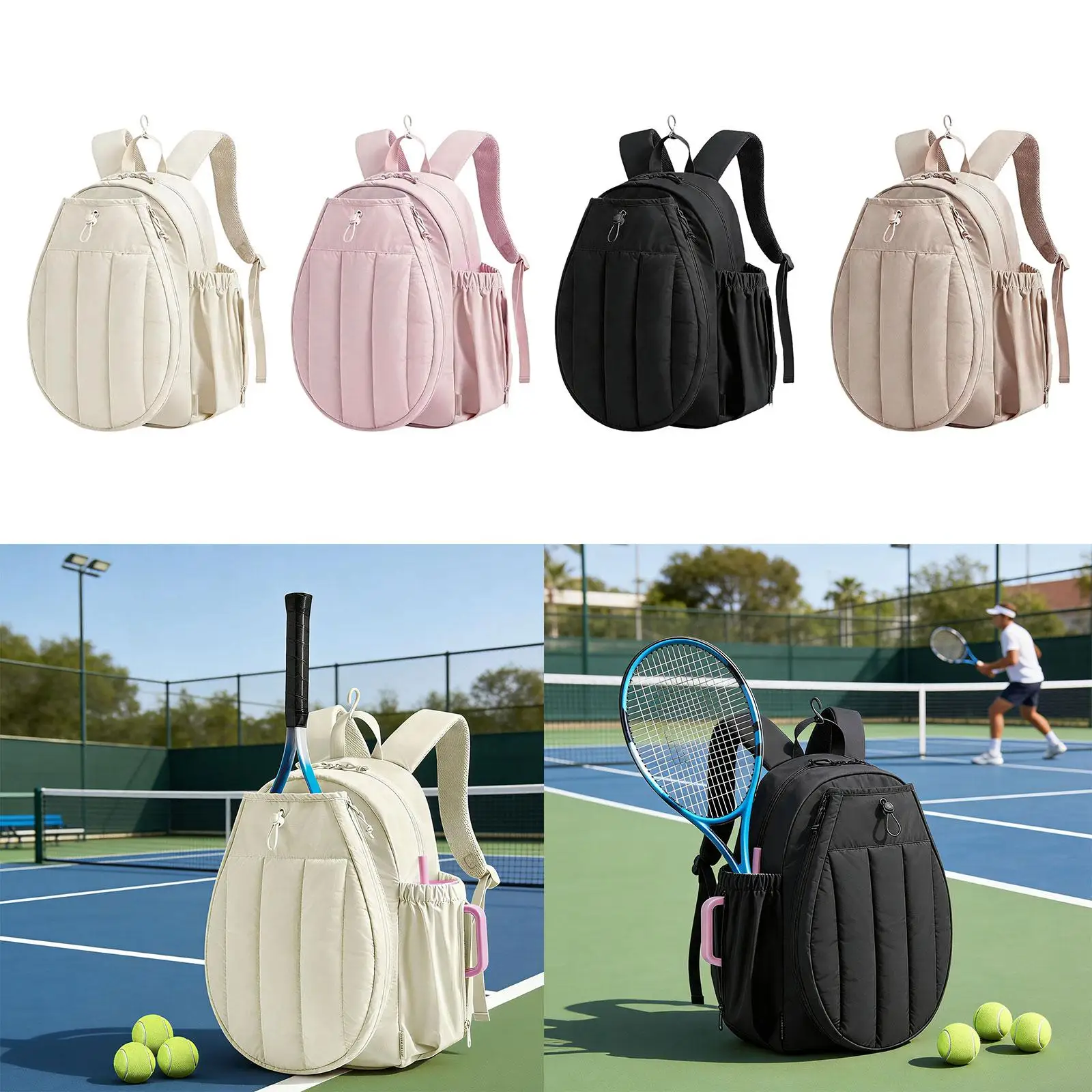 Outdoor Sports Tennis Racket Bag Large Zipper Pocket Paddle Tote for Duffle Storage and Travel Outdoor Sports Tennis Racket Bag Large Zipper Pocket Paddle Tote for Duffle Storage and Travel