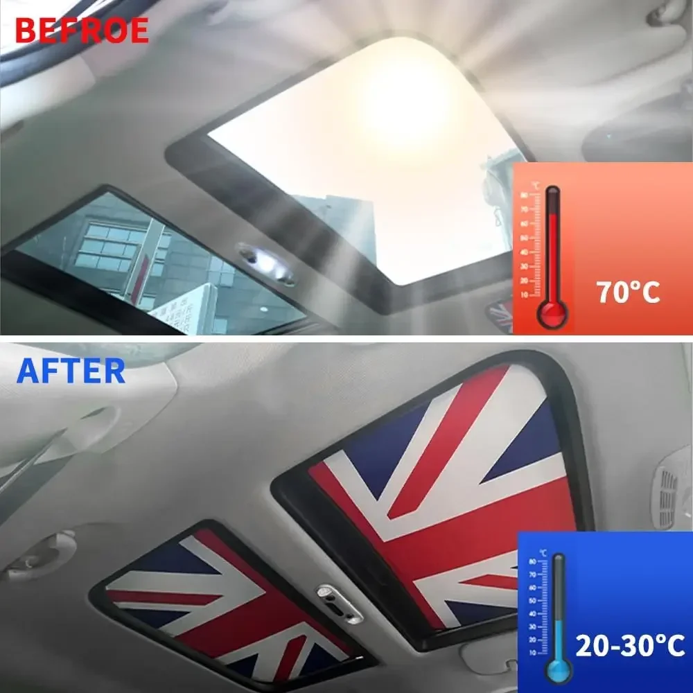 Sunroof Sunshade Heat Isolate 2pcs For Mini Cooper R60 R61 R50 R52 R53 R60 R55 R57 R58 R59 F54 F55 F56 F57 F60 Clubman sunshade car sunshade