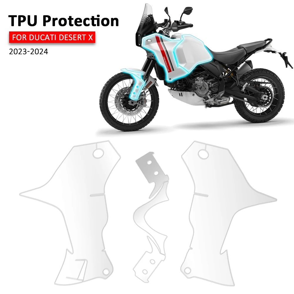 PPF For Ducati Desert X 2023- Motorcycle Body Protection Fairing Protection Film Invisible Film Tank TPU Protector