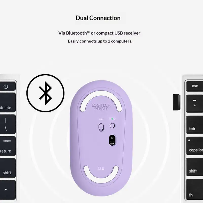 로지텍 M350 인체공학적 페블 마우스 - 편안한 그립감, 10m 범위, USB 리시버, 재활용 플라스틱, 친환경 사용자의 선택