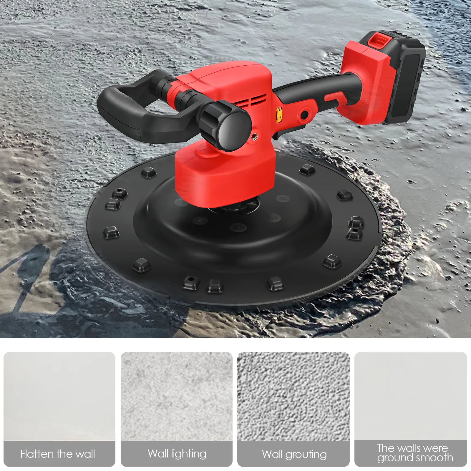 DC 110/220V Electric Wall Sander Cement Mortar Trowel Li-ion Battery Automatic Mixer Plastering Wall Smoothing Polishing Machine