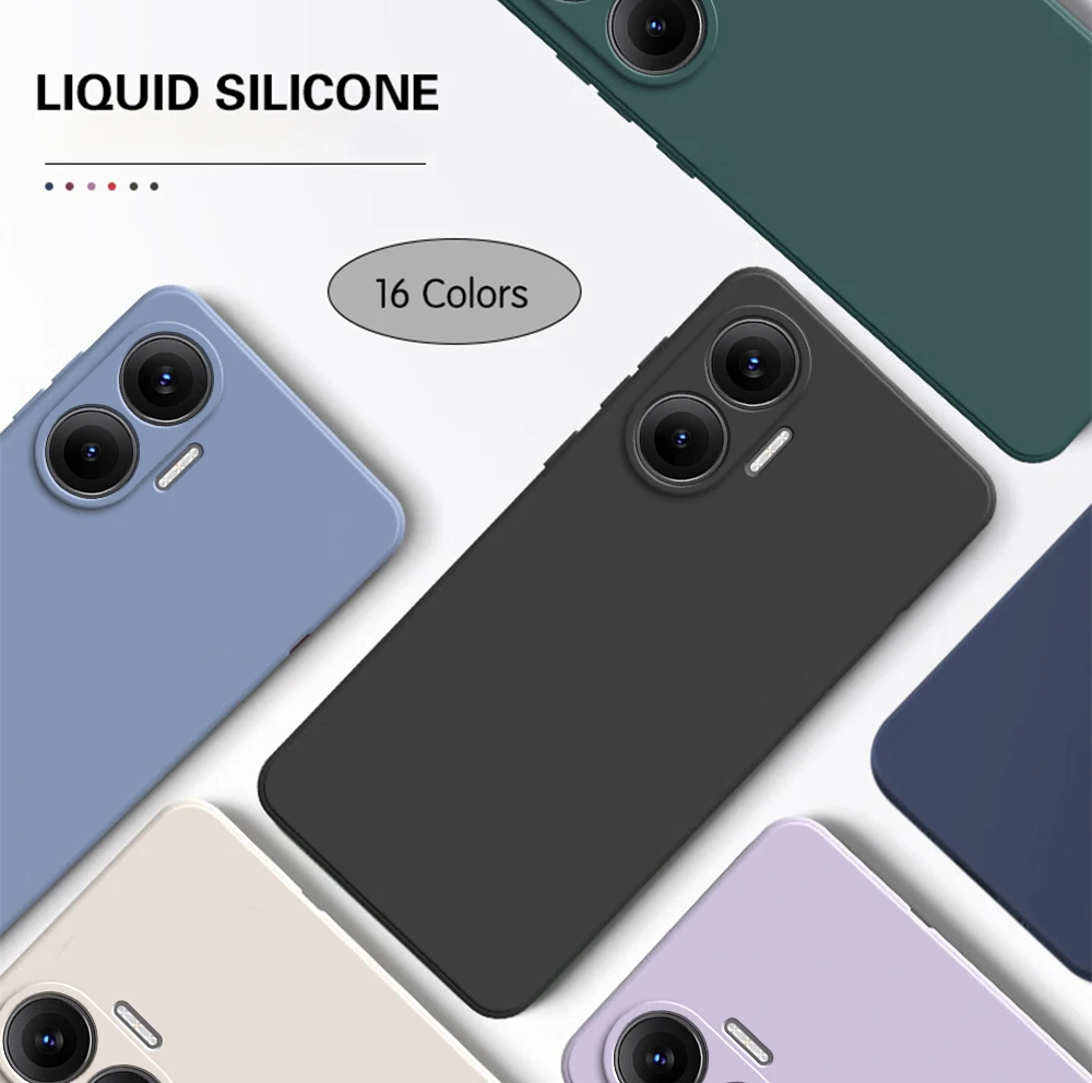 Premium Silicone Soft Back Cover with Camera Protection - Classic Liquid Design Phone Case