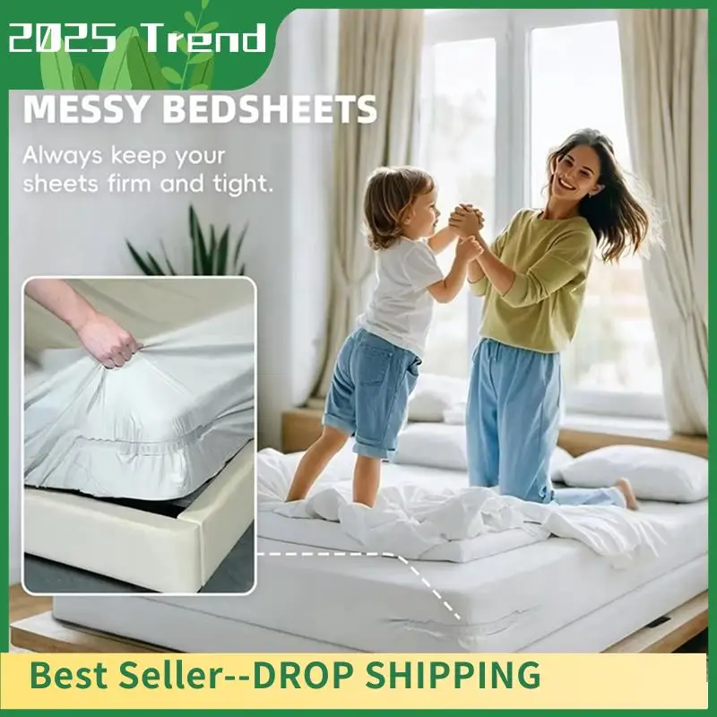 AA14 New Open Corner Bed Sheet Holder With Lock Strips,Duty Bedsheet Clips With Enhanced Straps Mattress, Keep Sheet Firm