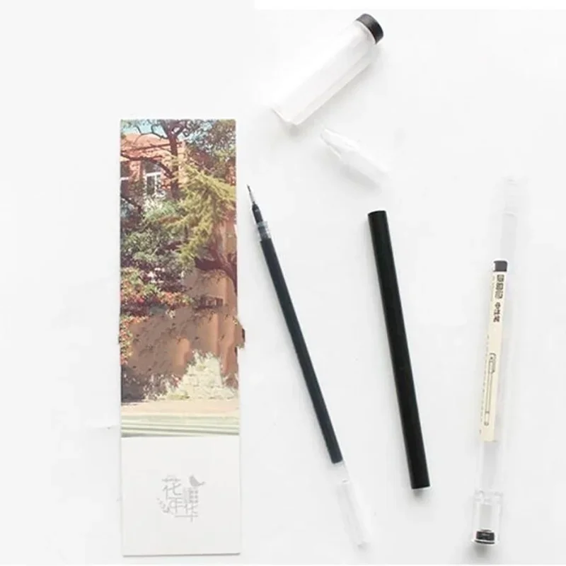 Penna a inchiostro gel ad asciugatura rapida, penne a inchiostro liquido, punta fine, stile giapponese, 0.35 mm, per scuola, ufficio, studenti, esami, cancelleria, forniture tecniche, 4 blu, rosso