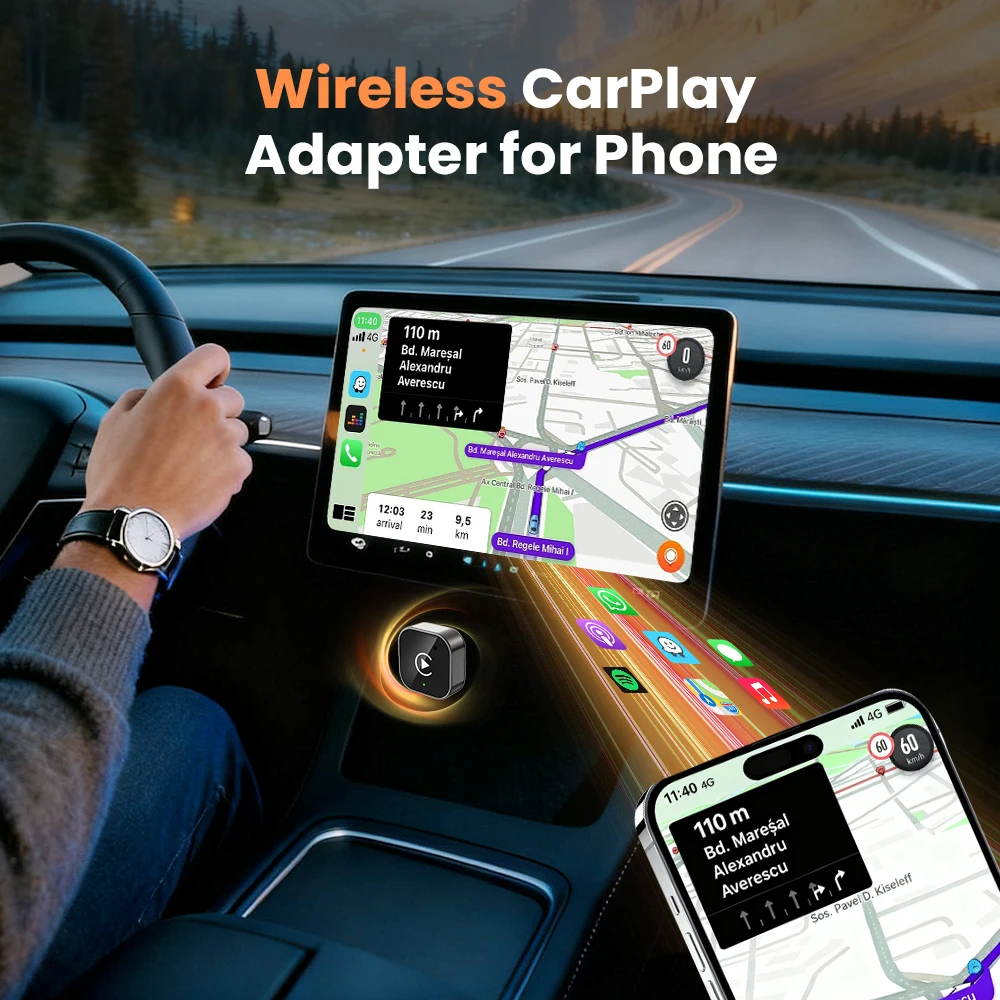 Wireless Carplay Adapter Android Auto 2in 1 Smart Dongle WIFI For iphone Android Phone For Volvo Benz Mg Kia Chery VW
