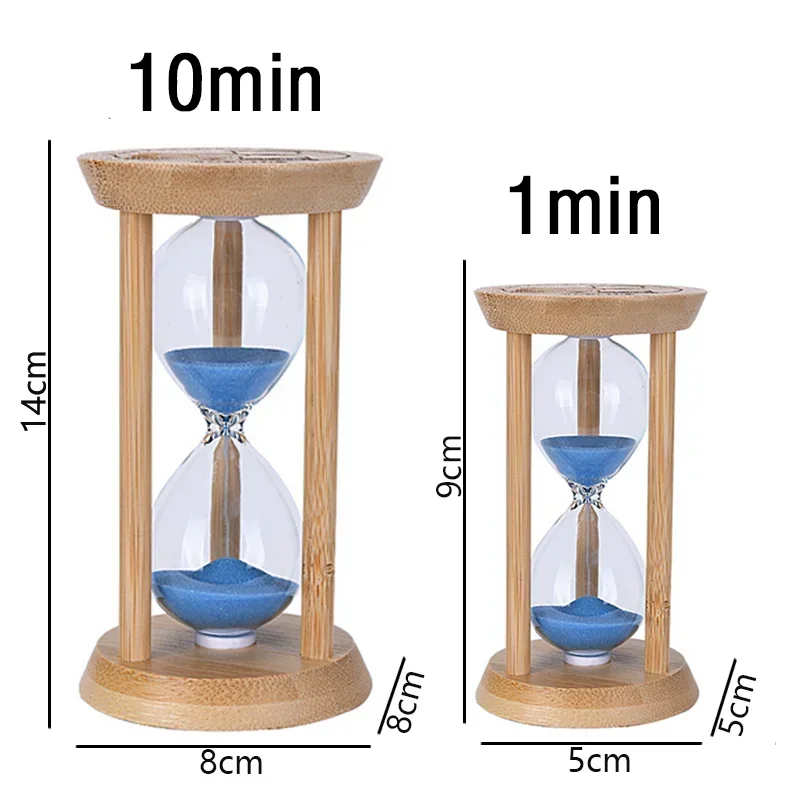10 Minutes Creative Wooden Hourglass Sand Clock Timers Kitchen Tool Mini Sandglass Desktop Decoratio Home Timekeeper Kids Gifts 6