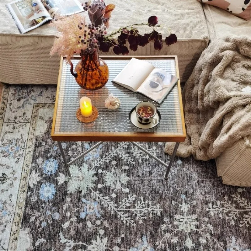Bohemian Living Room Carpet European Retro Pattern Bedroom Rugs Machine Washable Foldable Non-slip Coffee Table Mats Ковер Tapis