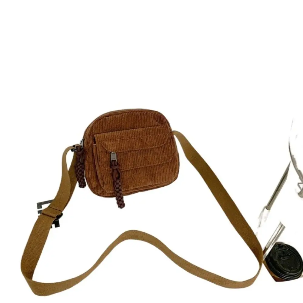 

Handbag Corduroy Shoulder Bag Solid Color Storage Bag Small Message Bag Makeup Lipstick Bag All-match Corduroy Crossbody Bag
