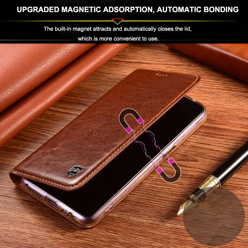 Luxury Cowhide Genuine Leather Case Cover For Sony Xperia XA XA1 XA2 Plus XA3 Ultra XZ XR XZS XZ1 XZ2 XZ3 XZ4 Wallet Flip Cover