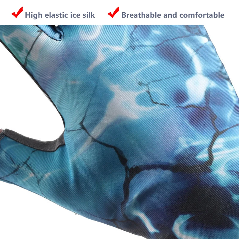 Fishing Gloves Summer Breathable Wear-resistant Ice Silk Half-finger Camouflage Pattern Outdoor Activities