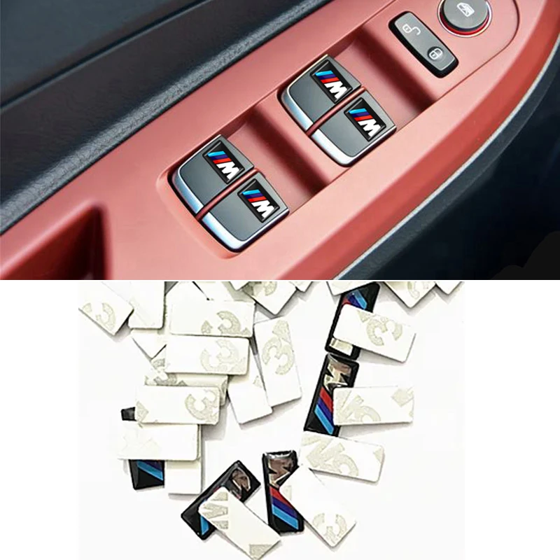 10pcs Epoxy Car Steering Wheel Stickers Interior Button Decals for M M2