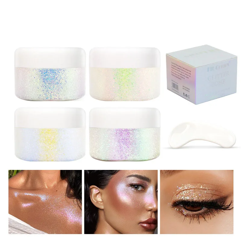 

50ML Highlight Eye Shadow Face Body Starry Sky Sequins Chameleon Gel Color Curd Daily Makeup Cosmetics For Photography Party
