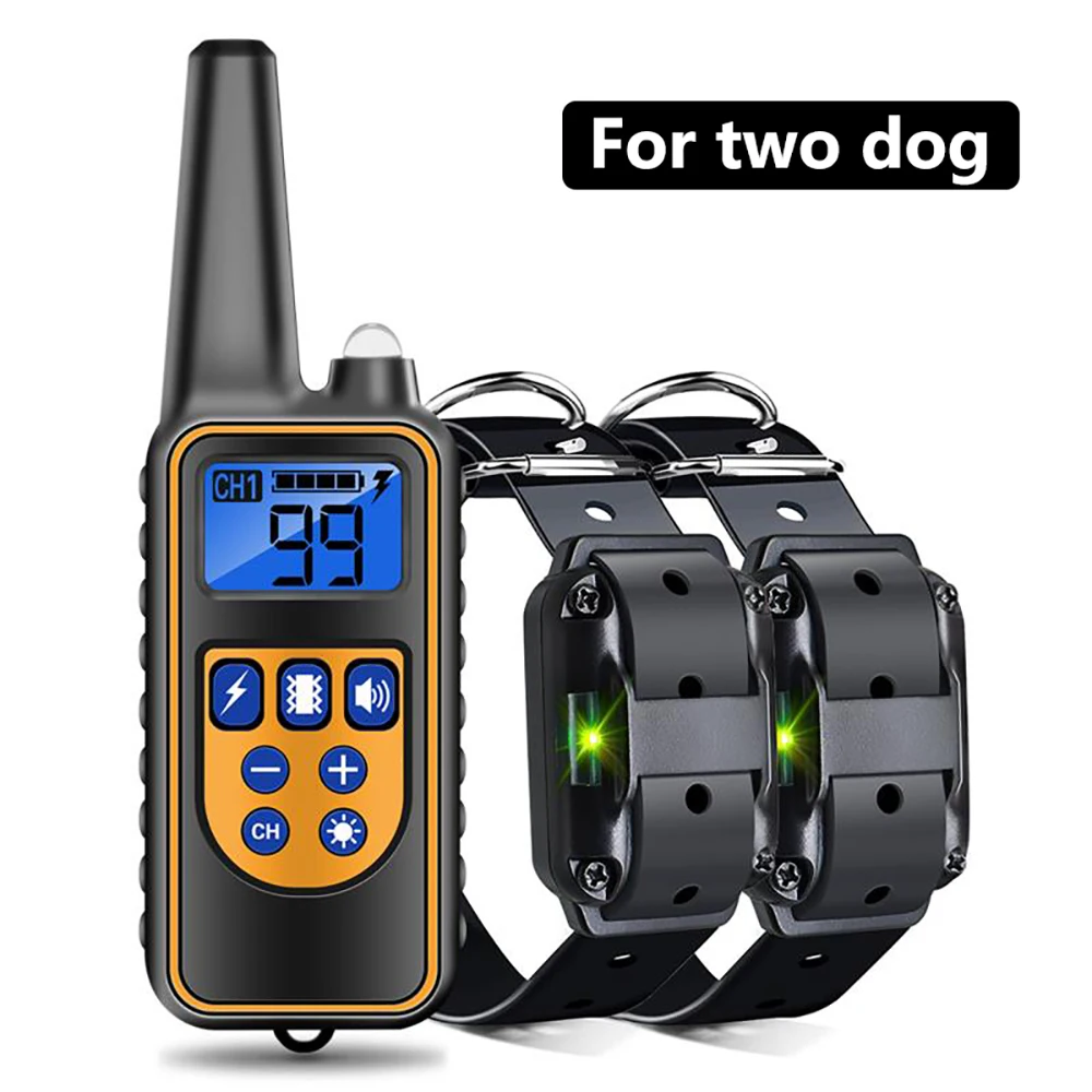 Dog Training Collar Adjustable Waterproof Rechargeable Anti Barking Shock Vibration Sound With Remote Control for All Dog dog collar pet collar