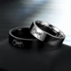 Fashion Titanium Steel Couple Rings With Letters I LOVE YOU Inside Jewelry Gifts For Love Couples Black And White Two Styles 6