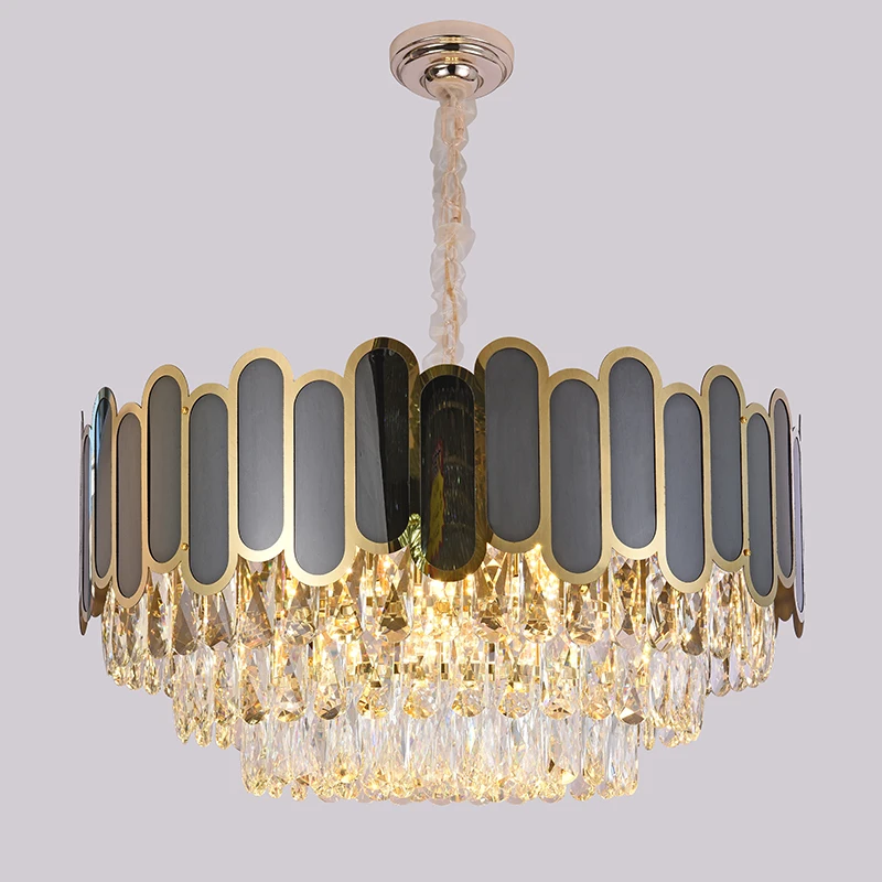 

Led Post Modern Luxury Crystal Round Chandelier Home Decor For Living Room Dinning Model Room Lustre Home Decor Hanging Light