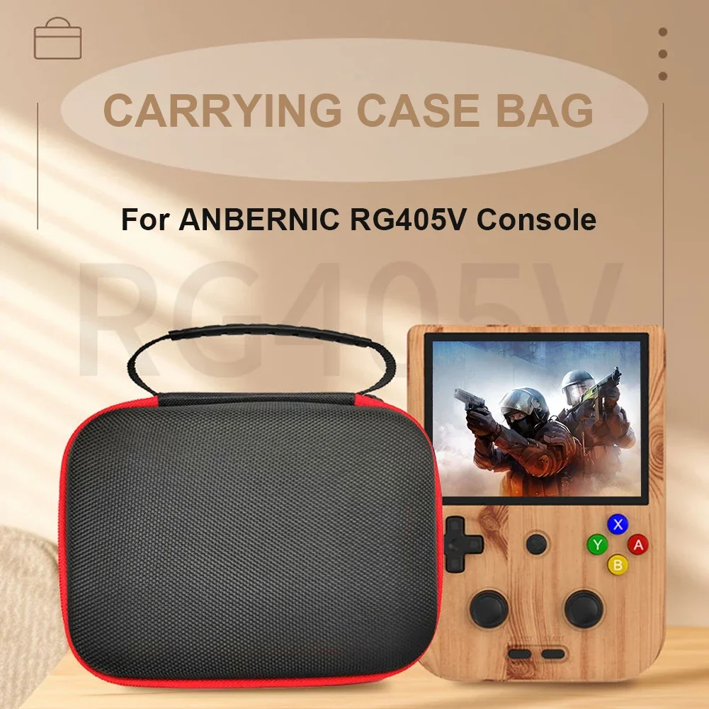 ANBERNIC RG405V 콘솔 액세서리용 하드 캐리 백, 충격 방지 휴대용 정리함 백, 손잡이가 있는 스크래치 방지 메쉬 포켓