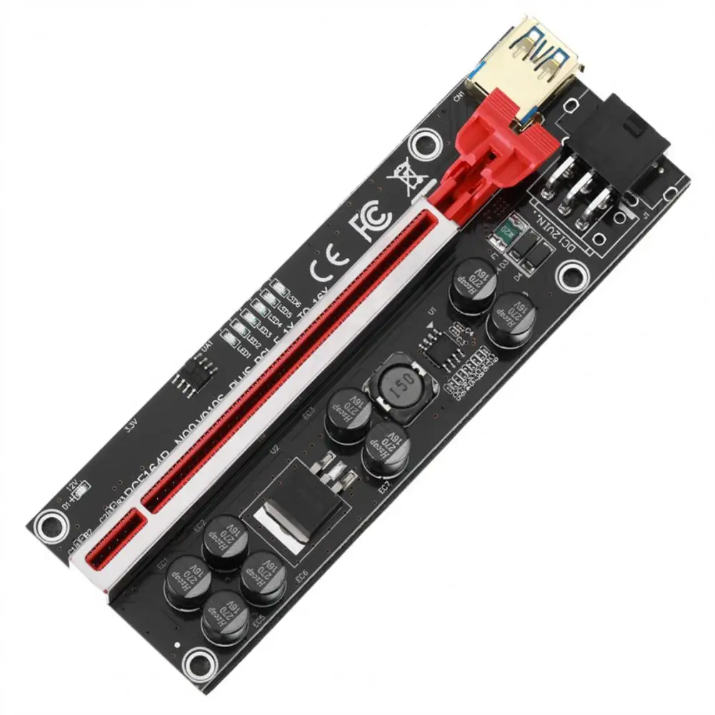 

Ver010S Plus PCI-E Riser Card High Speed USB 3.0 PCI-E 1X to 16X SATA Extension Cable Converter Card for Graphics Card