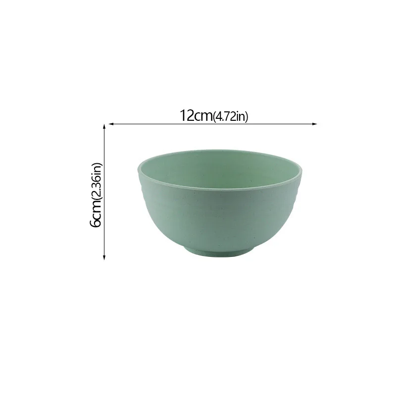 Eco-Friendly Unbreakable Wheat Straw Bowl Set - Cartoon Design Snack & Breakfast Dishes
