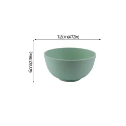Eco - Friendly Unbreakable Wheat Straw Bowl Set - Cartoon Design Snack & Breakfast Dishes (Small Green)