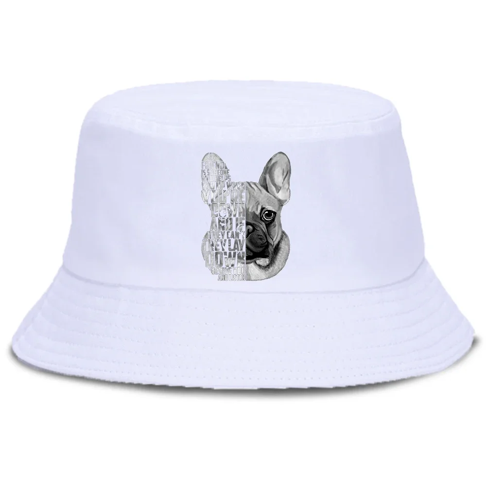 Bulldog francese citazione cappello da pescatore estivo da uomo fedora tendenza estetica Bob donna Unisex Harajuku Sunbonnet Panama Cap cappello da pescatore