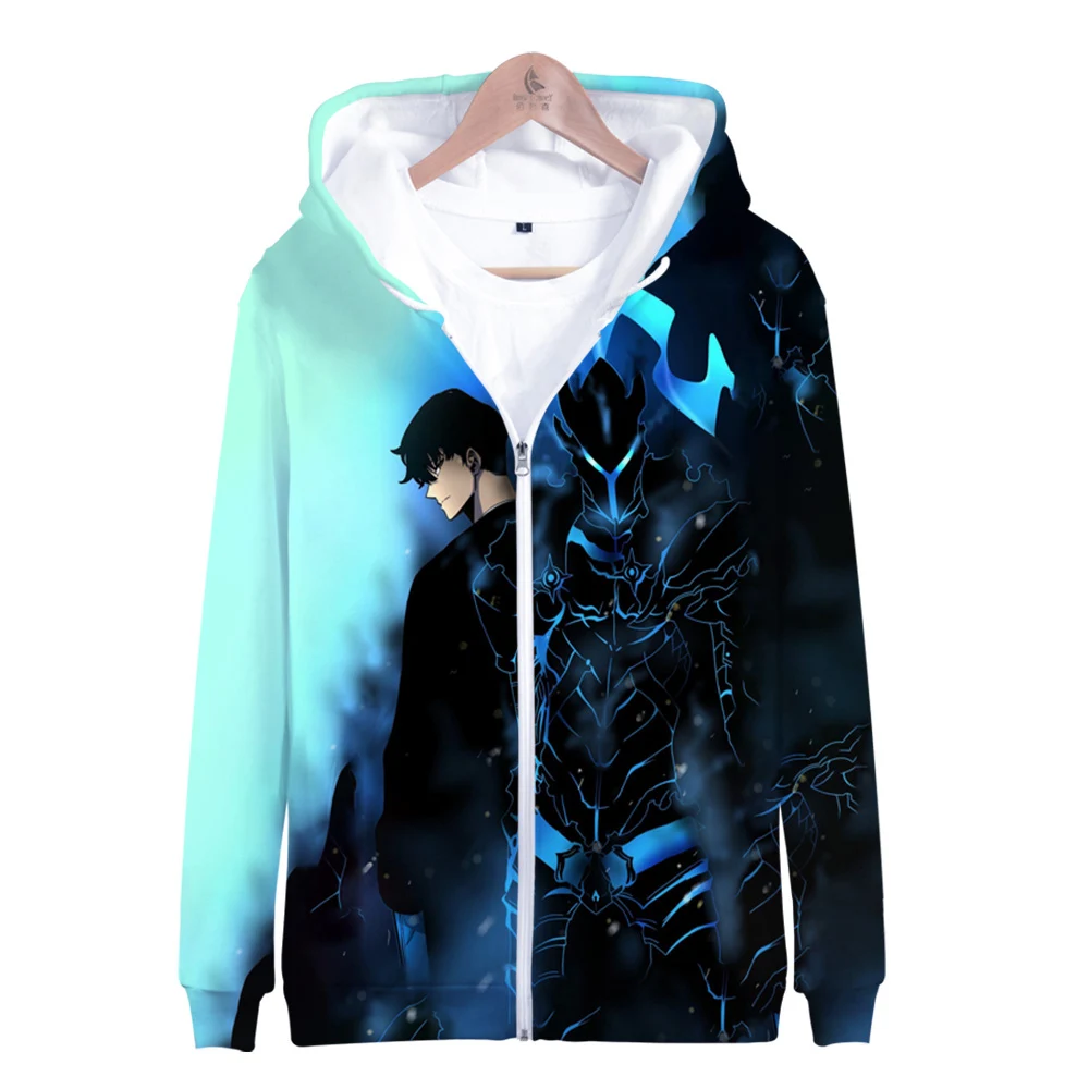 

Solo Leveling Hoodie 3D Unisex Zipper Sweatshirt Women/Men Long Sleeve Harajuku Streetwear 2021 Korean Manga Clothes Plus Size
