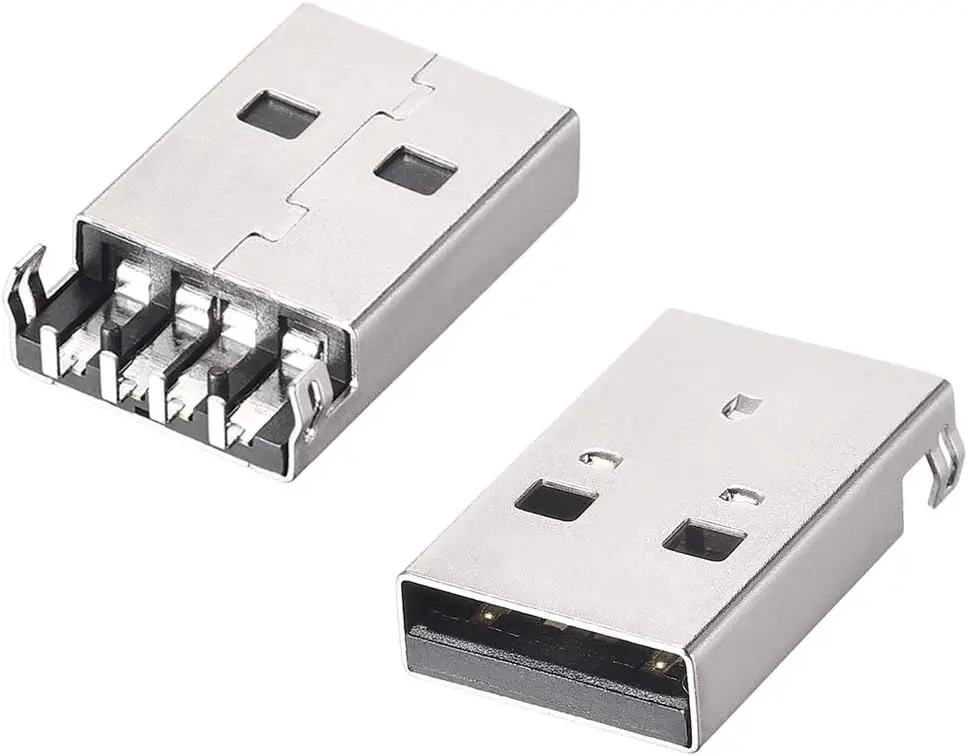 

Keszoox 10PCS USB 2.0 Type A Male Socket Connector 4-Pin 90 Degree Replacement Adapter
