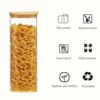 2/4Pack-1450Ml Square Glass Jar, Glass Storage Container with Lid, Wide-Mouth Pasta Jar, Kitchen Storage Jar, Kitchen Pasta, Cereals, Oats, Sugar, Biscuits, Bean Storage, Air-Closed Glass Jar Set, Kitchen Organization and Storage 3