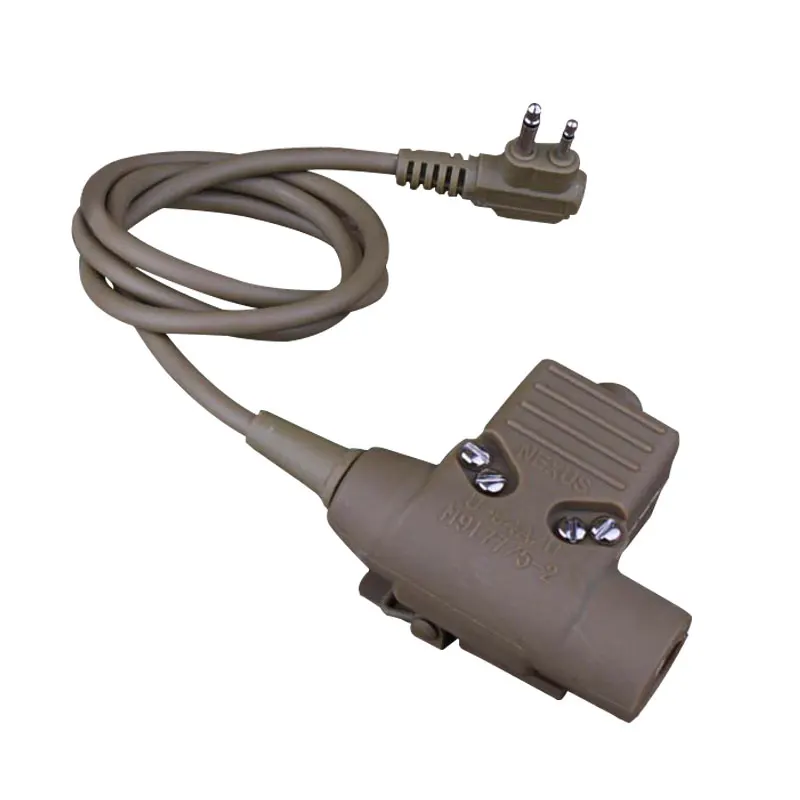 

For PTT DE Tactical Intercom Switch Wire For Motorola Double Pin Radio Charge Plug Interface Walkie Talkie Hunting Outdoor Sport