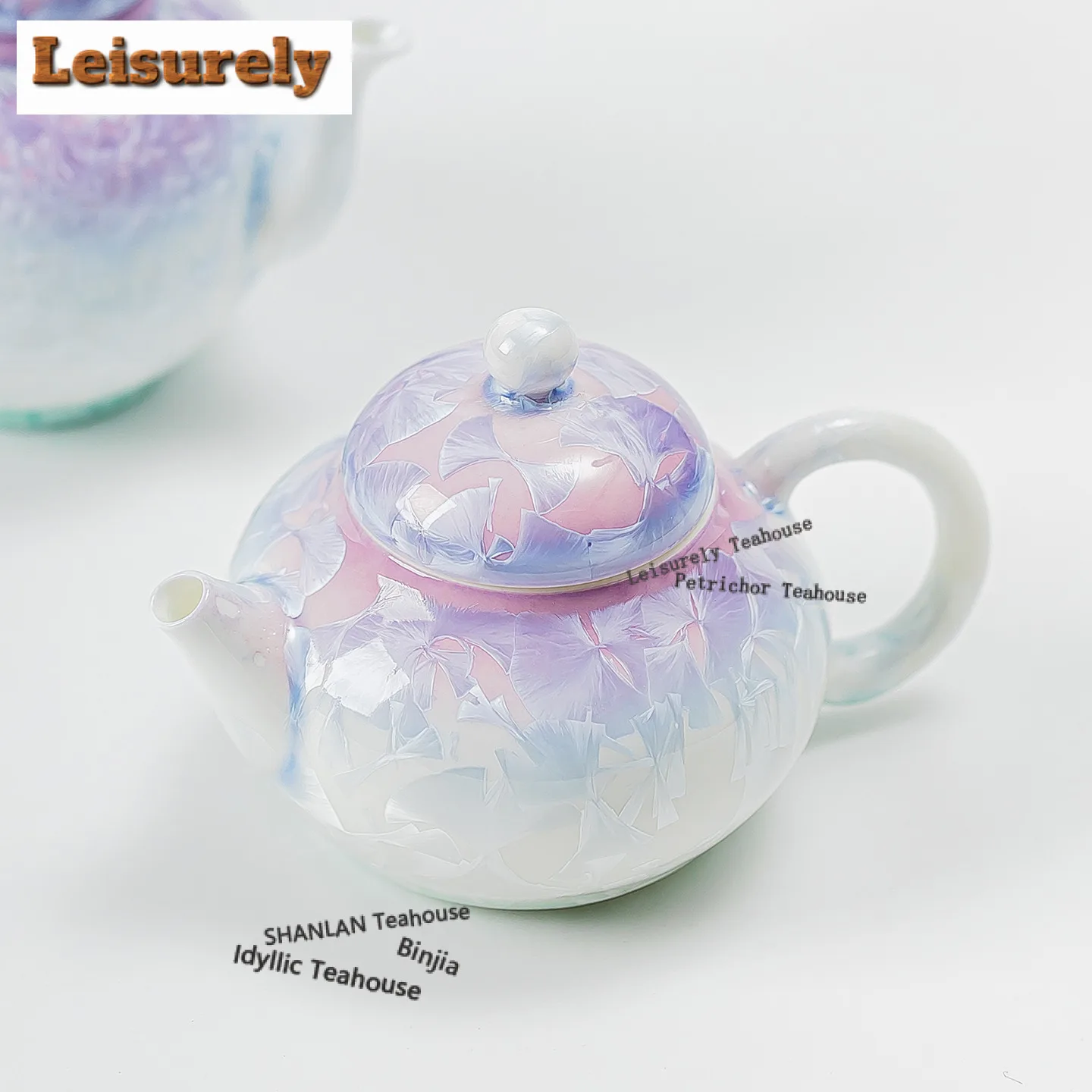 Crystal Glaze Gradient Purple Teapot Traditional Tea Infuser Pot Tea Making Kettle With Filter Gaiwan Teacups Pot Bearing Series