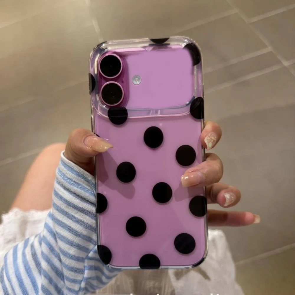 Elegant Black Polka Dot Minimalist Phone Case – Stylish Gift