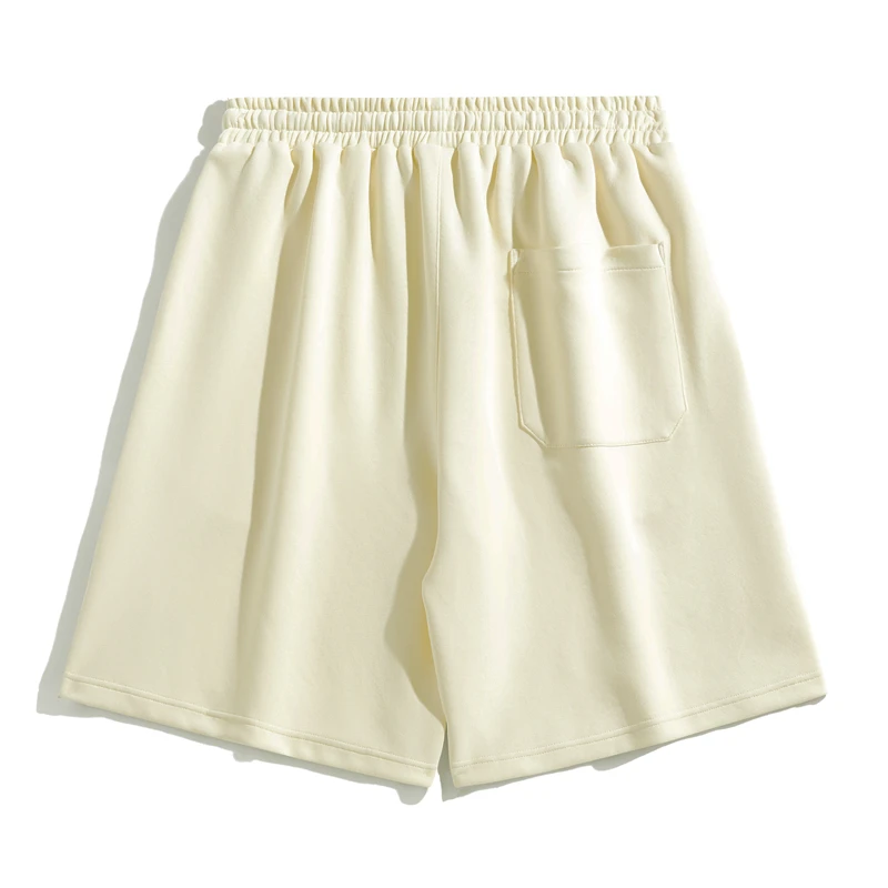 Fashion Lace Up Spliced Solid Color Casual Shorts Men's Clothing 2024 Summer New Loose Elastic All-match High Waist Knee Shorts